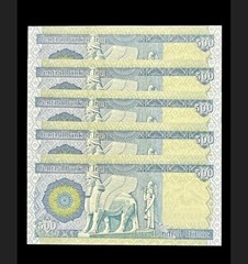 5,000 Iraq Iraqi Dinar 10 X 500 Dinar Banknotes Sets Uncirculated