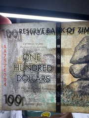 10 X Zimbabwe 100 Dollars Banknote, CIRCULATED Currency, World Paper Money 2007