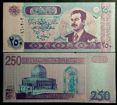 💵 Iraq 250 Dinars 2002 Emergency Print Banknote – UNC – 1 note
