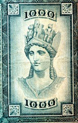 Greece. 1000 Drachma 1939 – XF – Rare Greek banknote Acropole Athena – Athens
