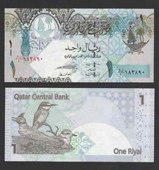 Qatar 1 RIYAL P-28 2008 ND Qatari REPLACEMENT Native BIRD UNC WorldCurrency NOTE