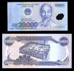 New Iraqi Dinar 5,000 * Plus A Free 20,000 Vietnam Dong With Dinar Purchase *