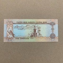 Falcon Note. United Arab Emirates UAE 5 Dirhams Banknotes P-26b 2013 UNC