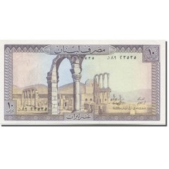 [#280106] Banknote, Lebanon, 10 Livres, 1978, 1986, KM:63f, UNC(63)