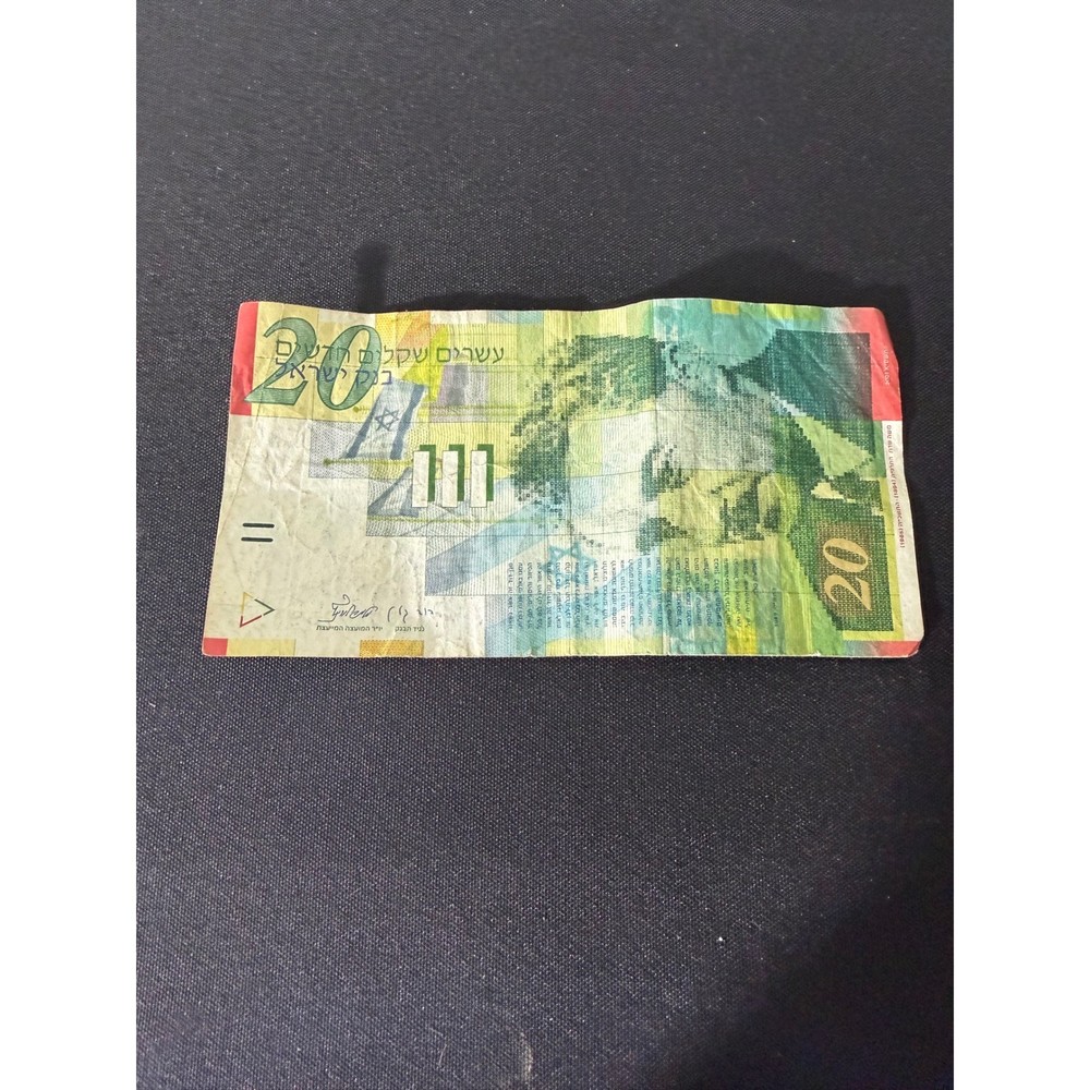 Bank of Israel 20 New Sheqalim Note Green Moshe Sharett Fair Series B 1999