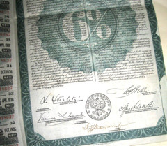 Vintage Poland Bond 1920 twenty years twenty six per cent U.S. Dollar Gold Bond