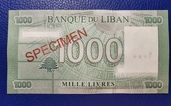 Lebanon 1000 Livres 2012 Specimen P-90s UNC (B1)