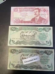 SADDAM HUSSEIN IRAQ/IRAQI DINAR PAPER MONEY BANKNOTE LOT (20 Nots).***