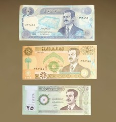 HISTORICAL IRAQI DINAR BANKNOTES 1990’S SADDAM HUSSEIN IRAQ WAR