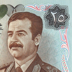 Iraq P-73 SADDAM, THE GREEN NOTE 25 Dinars 1986 circulated VF+