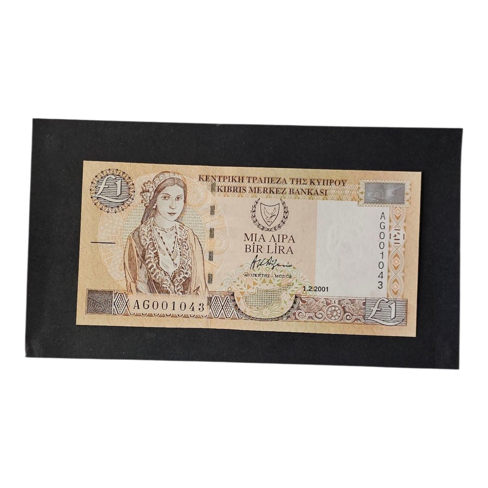 Cyprus One Pound Banknote 1-2-2001 P-60c UNC (Lot #1509)