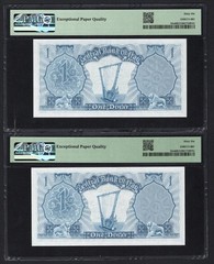 Iraq- One Dinar “2 Consecutive Banknotes” ND(1959) P53a Uncirculated Grade 66