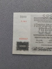 BOHEMIA & MORAVIA 5000 Kronen/Korun 1944 SPECIMEN UNC
