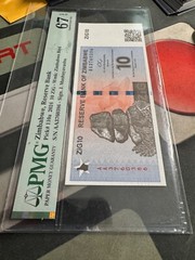 PMG Zimbabwe 10 Zig Gold Banknote, SUPERB GEM UNC, AA/2024, QR Code, 67 EPQ