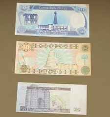 HISTORICAL IRAQI DINAR BANKNOTES 1990’S SADDAM HUSSEIN IRAQ WAR