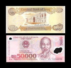 1,000 Iraq Iraqi Dinar And Recieve 50,000 Vietnamese Viet Nam Dong Free