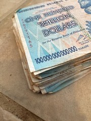 LOT OF 5, 🇿🇼 ZIMBABWE 100 TRILLION DOLLAR NOTES, CIRCULATED 🇿🇼