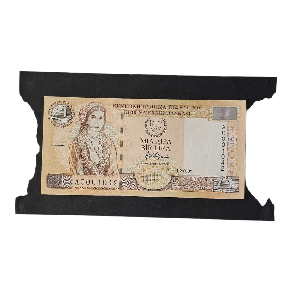 Cyprus One Pound Banknote 1-2-2001 P-60c UNC (Lot #1508)