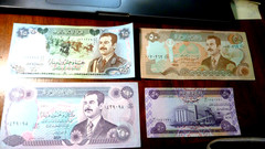 4 Iraq 1994 BANKNOTES AUNC 25,50 AND 250 DINARS + 1 LATER 50 DINARS