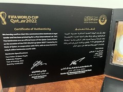 Qatar 22 Riyals Commemorative Polymer Banknote FIFA WORLD CUP QATAR 2022 +FOLDER