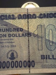 Zimbabwe 5 X 100 Billion Dollars, UNC, Special Agro Cheque AB/2008, Lot/Bundle