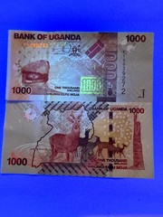 Authentic Uganda 1000 Shillings, Uncirculated Banknote 2022, P-49, Antelopes