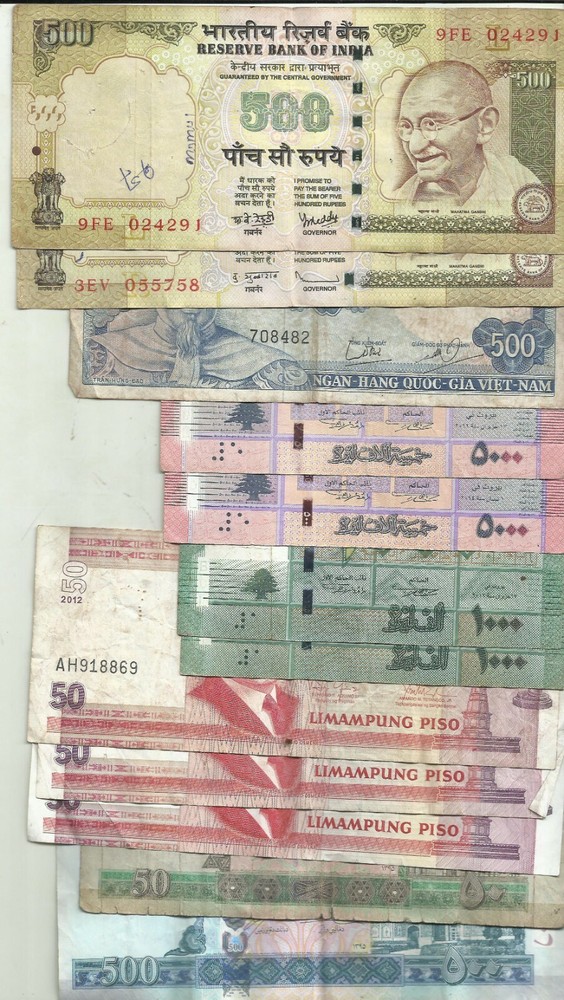 ASIA LOT 12 NOTES. INDIA-VIETNAM-LEBANON- AFGHANISTAN. 9RW 29GEN