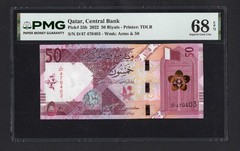 Qatar 50 Riyals 2022 P35b Uncirculated Grade 68 Top Pop