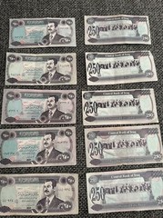 Iraq Iraqi Dinar 250 x 10 UNC Notes Saddam Hussein 1995 Collectable Uncirculated