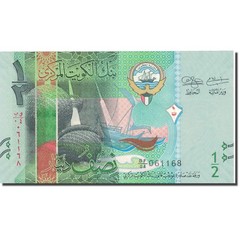 [#803674] Banknote, Kuwait, 1/2 Dinar, UNC(65-70)