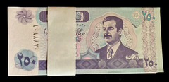 IRAQ 250 IRAQI DINARS P-88 2002 x 100 Pcs Lot BUNDLE SADDAM Pack UNC MONEY NOTE