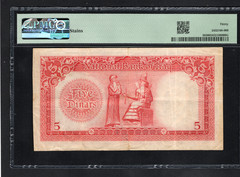 Iraq Kingdom 5 Dinars, 1947 / 1950, P 30, PMG VF 30