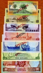 Specimen Set, Bahrain 100-20, 7 banknotes ND (1978) P-CS1, With C/O UNC
