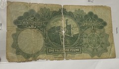 Palestine – 30.9.1929 One Pound Banknote (P-7b) – Damaged, Please See Photos