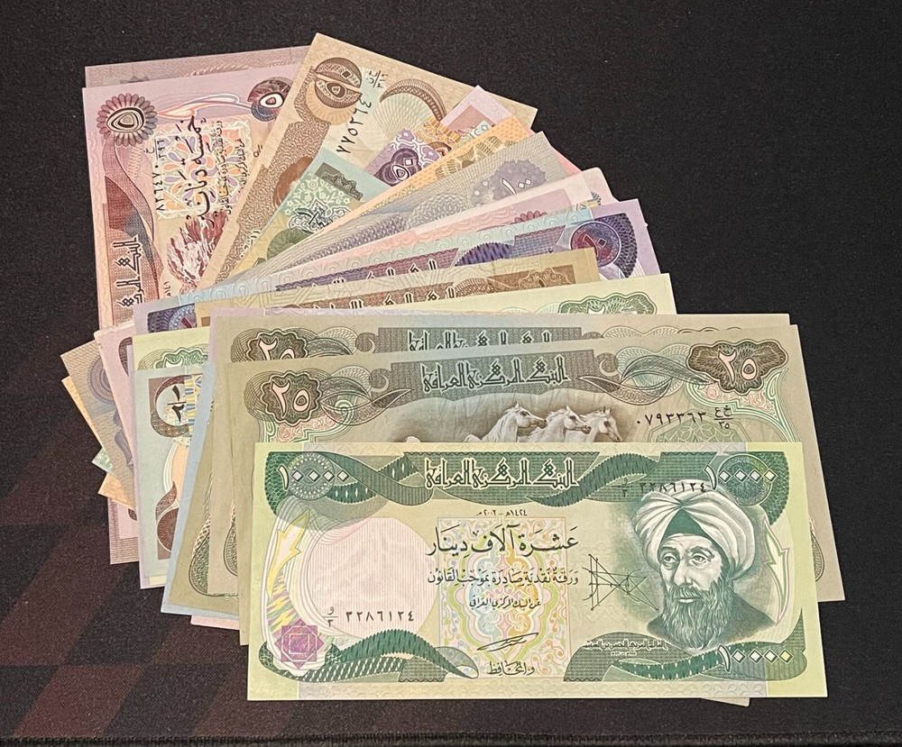 IRAQ 36 Banknotes 1980s-2000s, Mostly UNC Grade, Good Variety of Denominations.