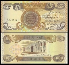 Iraqi Dinar 1 X 1,000 Notes 1000 UNCIRCULATED Iraq Dinar