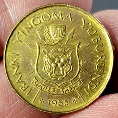 1965 Burundi 1 Franc KM#6 AU