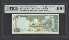 United Arab Emirates 10 Dirhams 2013/AH1434 P27c* “Replacement” UNC Grade 66