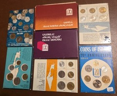 LOT OF 7 ISRAEL UNCIRCULATED COIN SETS 1965 1966 1867 1968 1970 1984 1985
