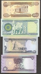 Full Set 7 Pcs Iraq 50 250 500 1000 5000 10000 25000 Dinars Random Year UNC