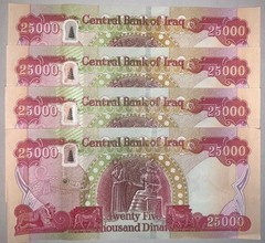 600,000 IQD – 24x 25,000 Iraqi Dinar – Authentic IQD Currency Banknotes VERIFIED