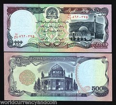 AFGHANISTAN 5000 5,000 AFGHANIS x 100 Pcs Lot P62 1993 FULL BUNDLE COIN UNC NOTE