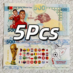 Qatar 5 Pcs X 500 2022 Cristiano Ronaldo FIFA Football World Cup Fantasy Note
