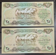 IRAQ , 25 Dinars 2 different Banknotes Year 1978/1980 Fine Banknotes