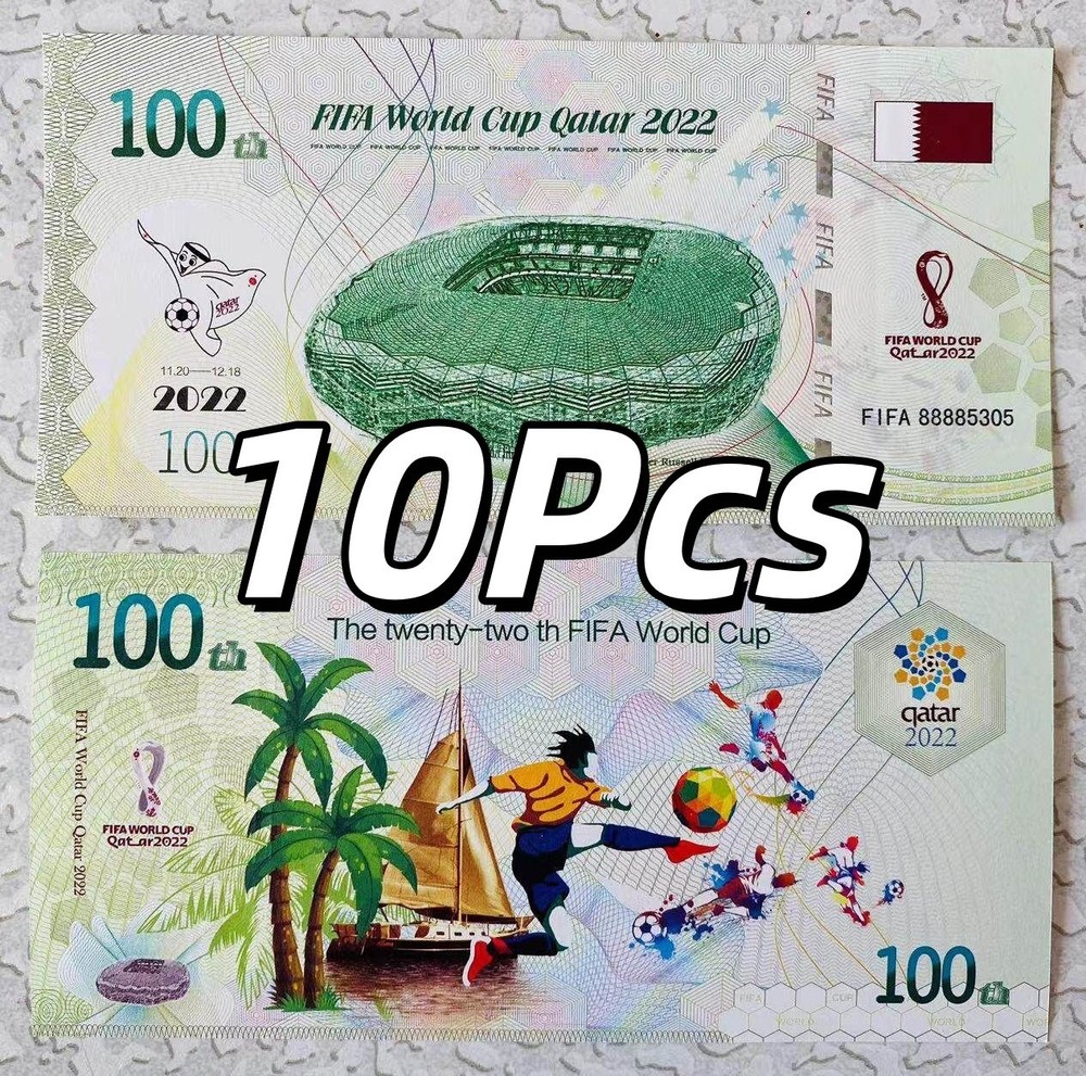 Qatar FIFA World Cup 100 Fantasy Note 10pcs 2022 Al Thumama Stadium & Palm Tree