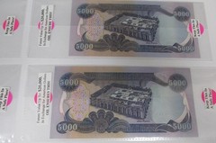 $5,000 Central Bank Iraq 5000 x 5 Pcs Iraqi Dinar Currency Uncirculated