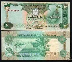 United Arab Emirates 10 DIRHAMS P-27 2007 UAE Falcon UNC Emirati Currency NOTE