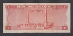 🔴BAHRAIN 1 Dinar 1964 VF+ P4 scarce banknote🔴