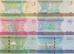 Turkmenistan 1 5 10 20 50 100 Manat 2020 P 42-47 UNC Commemorative Set 6 pcs