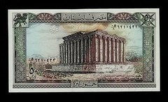 LEBANON 50 LIVRES 1988 PICK # 65d VF.